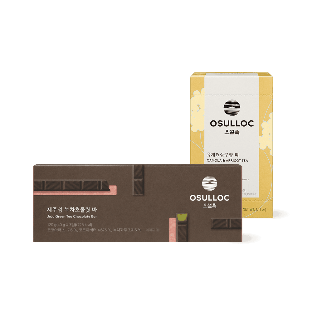제주섬 녹차 초콜릿바 & 유채&살구향 티 20입