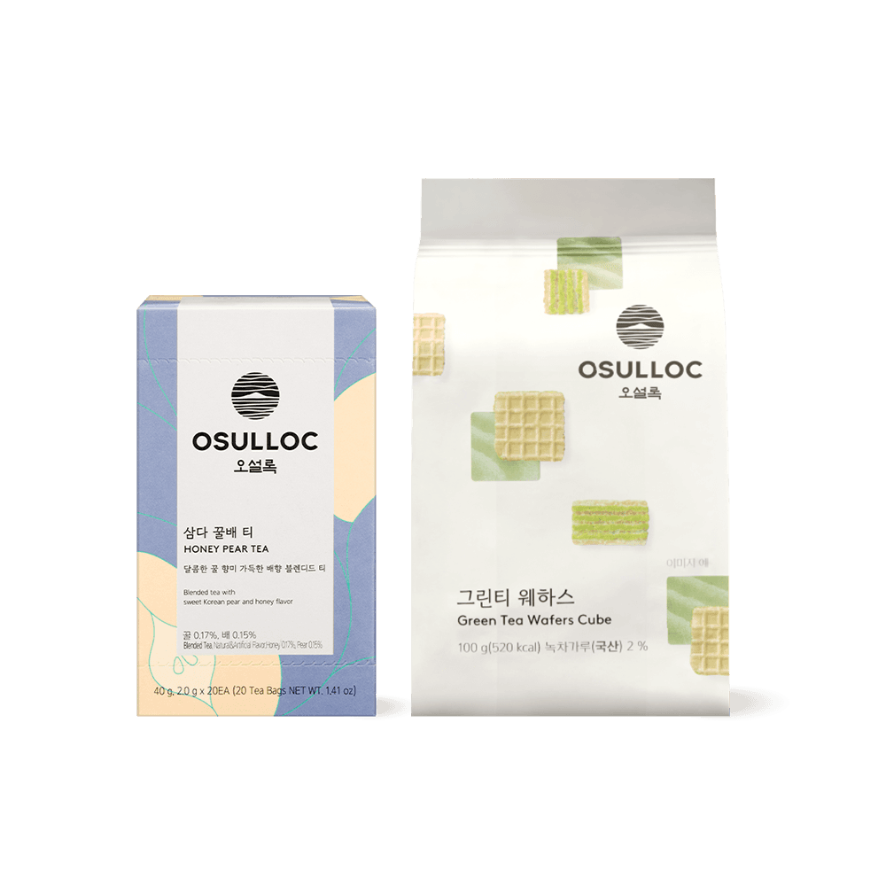 삼다 꿀배 티&그린티 웨하스